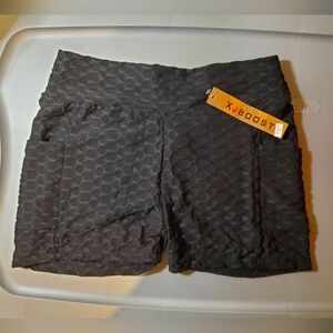 XJBoost Butt Cinched Scrunched Black Shorts XL tiktok